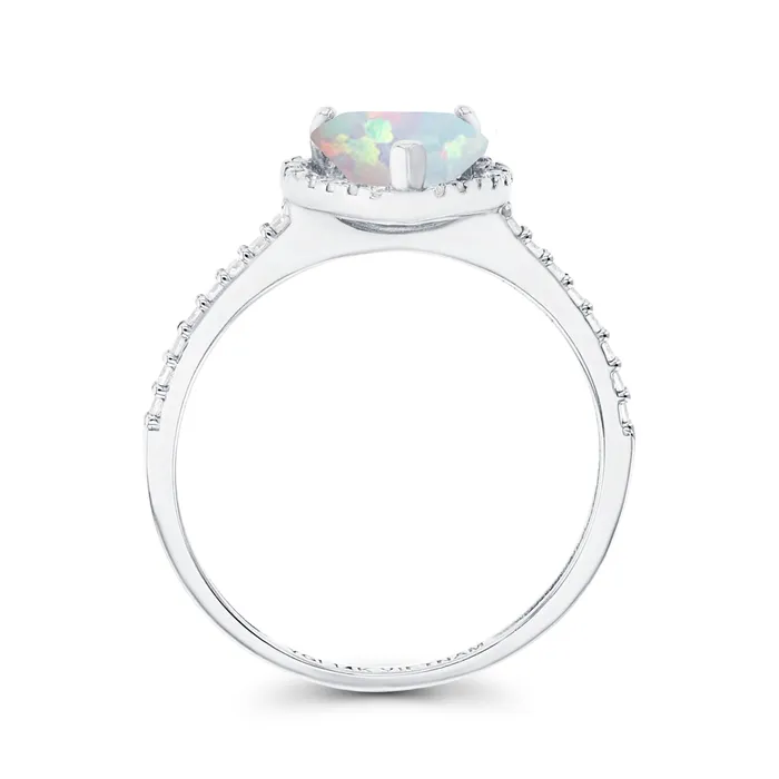 Silver Rings Sterling Silver Rhodium 7mm Heart Amethyst Created White Sapphire Halo Ring Silver Rings Sterling Silver Rhodium 7mm Heart Amethyst Created White Sapphire Halo Ring