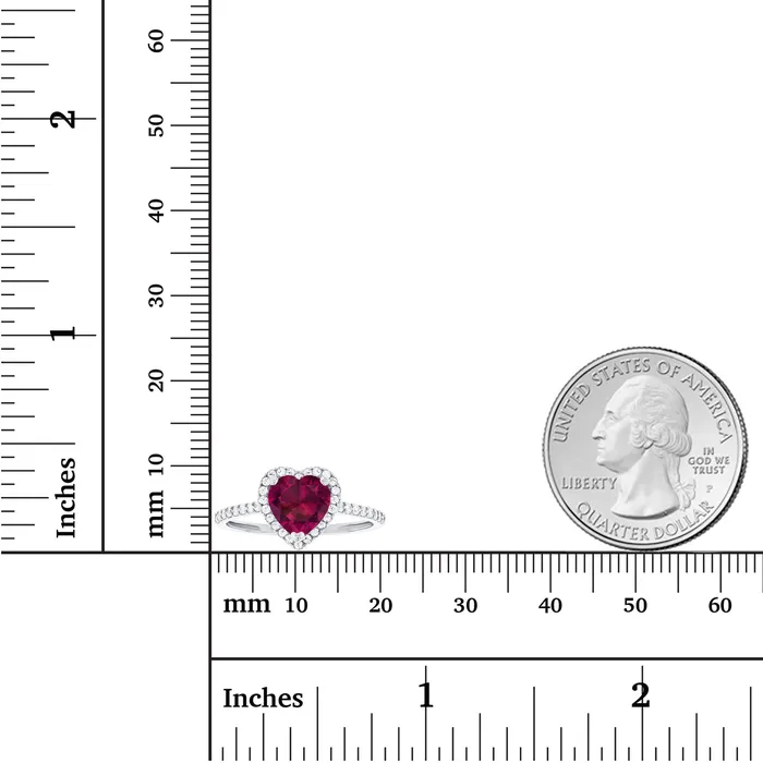 Silver Rings Sterling Silver Rhodium 7mm Heart Amethyst Created White Sapphire Halo Ring Silver Rings Sterling Silver Rhodium 7mm Heart Amethyst Created White Sapphire Halo Ring