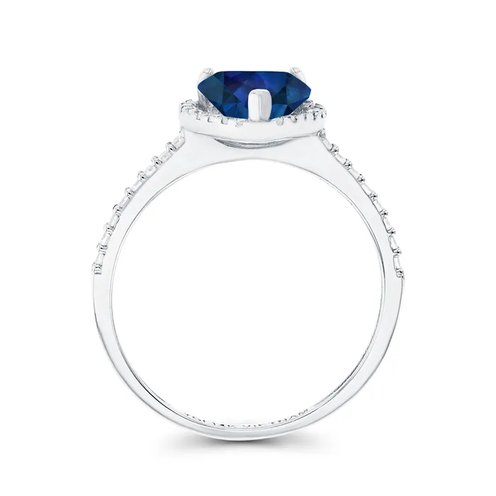 Silver Rings Sterling Silver Rhodium 7mm Heart Amethyst Created White Sapphire Halo Ring Silver Rings Sterling Silver Rhodium 7mm Heart Amethyst Created White Sapphire Halo Ring