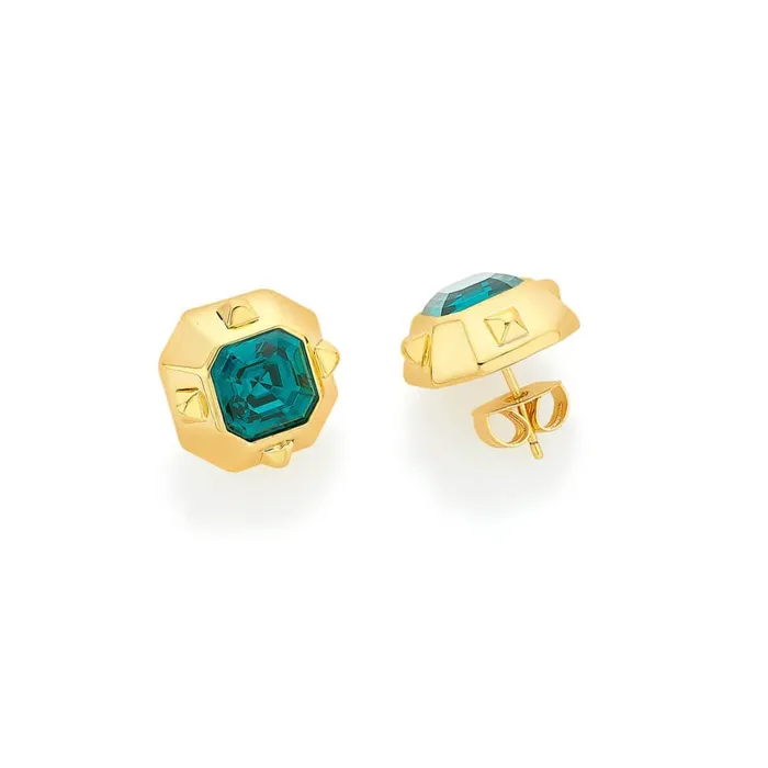 Simone Emerald Earrings Isharya Modern Indian Jewelry Earrings