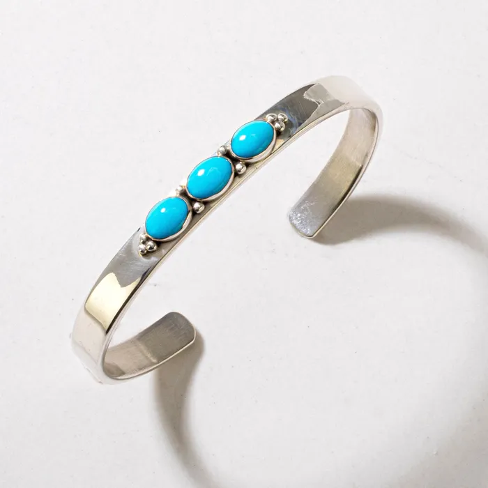 Sleeping Beauty Turquoise Navajo USA Native American Made 925 Sterling Silver Cuff Kalifano Rings Sleeping Beauty Turquoise Navajo USA Native American Made 925 Sterling Silver Cuff Kalifano Rings
