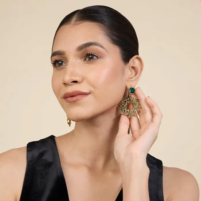 SS25Mainline Earrings Green Cosmic Flair Earrings