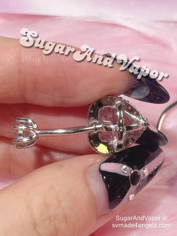SugarAndVapor Rings 925 Sterling Silver Heart Ocean Belly Ring SugarAndVapor Rings 925 Sterling Silver Heart Ocean Belly Ring