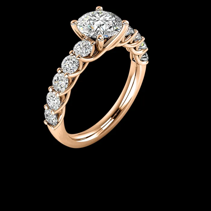 The Diamond Port Ring Builder SideStone14KT Rose Gold Earrings
